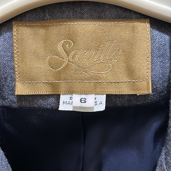 Vintage Women’s Saville | Wool Suit Jacket/Blazer Blue Gray Size 6 Made … - Picture 8 of 12
